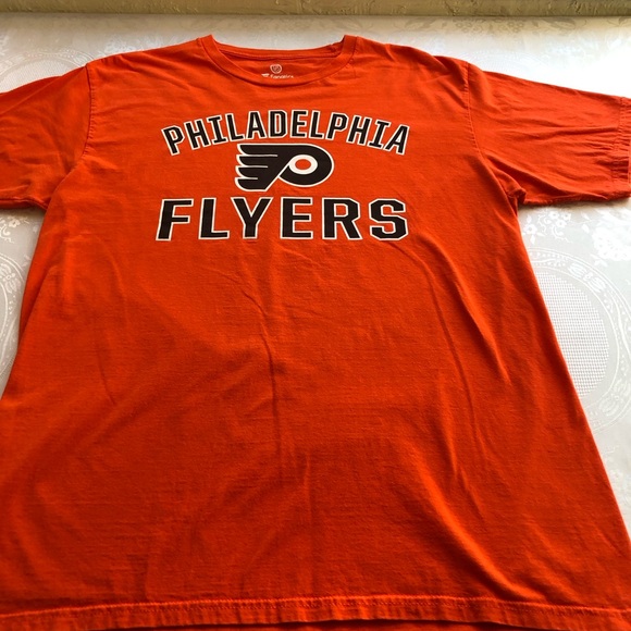 Fanatics NHL Philadelphia Flyers Printed Logo Orange T-Shirt Men’s Size L - Picture 11 of 11